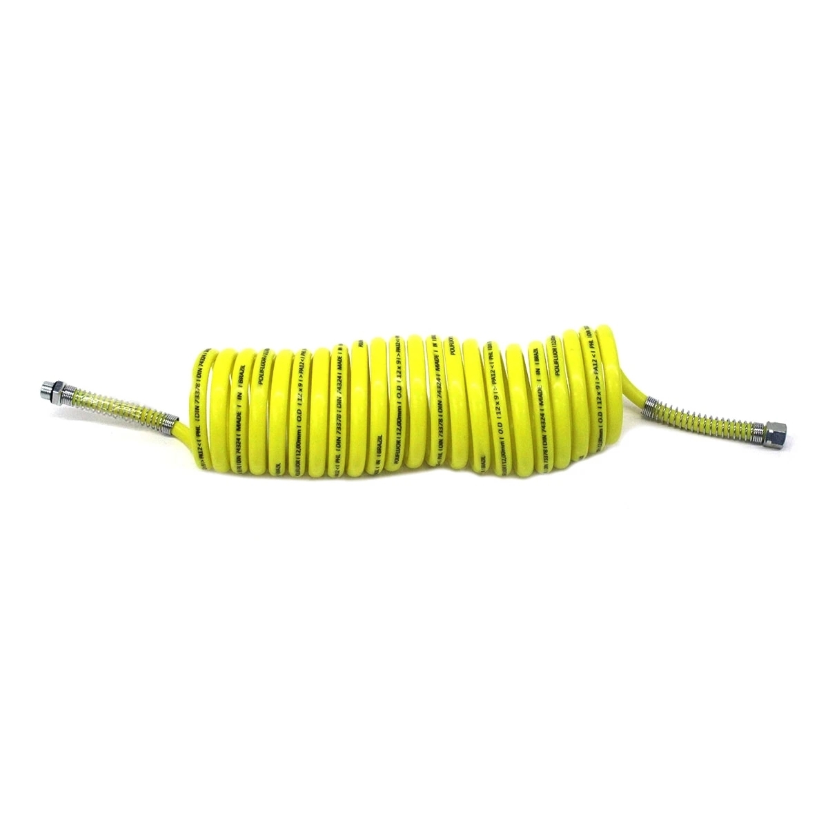 MANGUEIRA ESPIRAL 6,5 METROS (AMARELA) MB (CONEXAO ROSCA M16X1,5) CAVALO/CARRETA