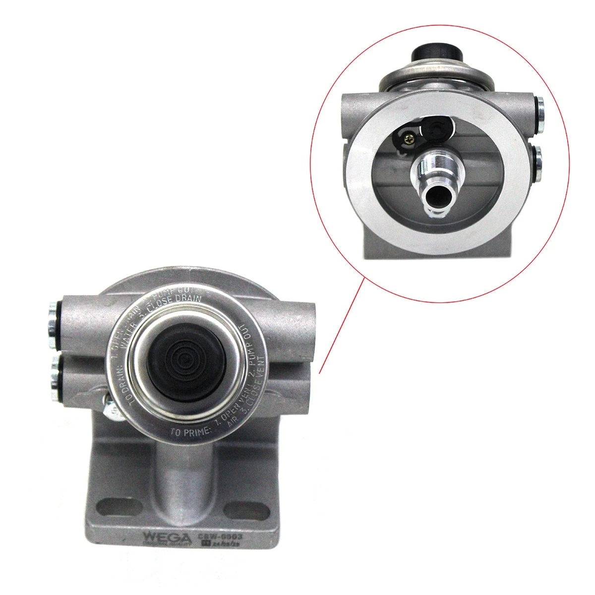 CABECOTE COM VALVULA/CONEXAO VOSS M16 NG12 PARA FILTRO DIESEL/RACOR SEPARADOR DA