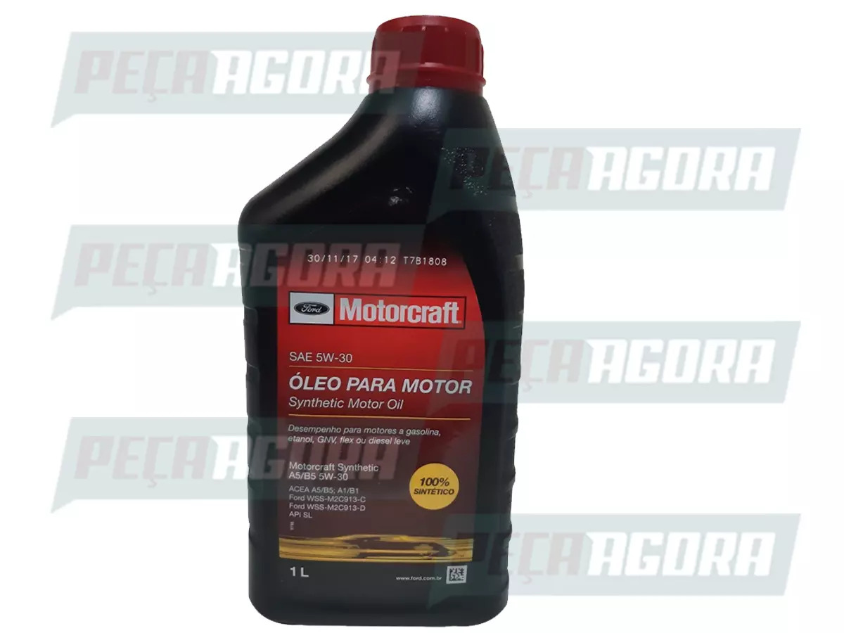 OLEO MOTOR 5W30 SINTETICO 1L MOTORCRAFT FLEX GASOLINA ALCOOL DIESEL LEVE (MOT5W3