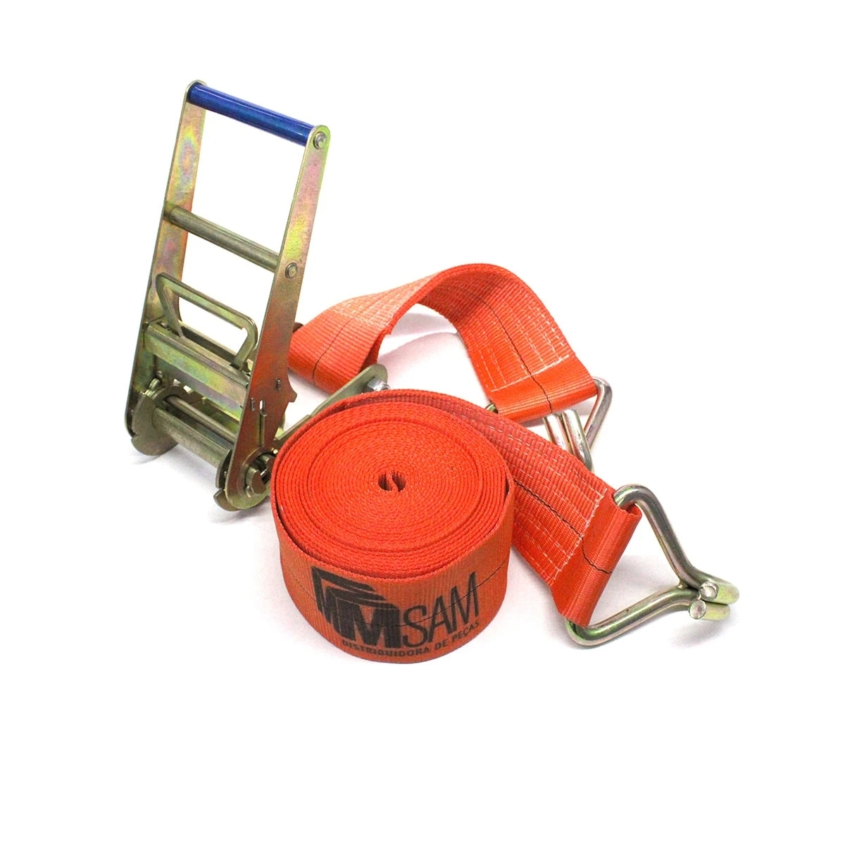 KIT CATRACA MOVEL COM CINTA PARA AMARRACAO DE CARGA 10 TONELADAS (50MM X 9 METRO