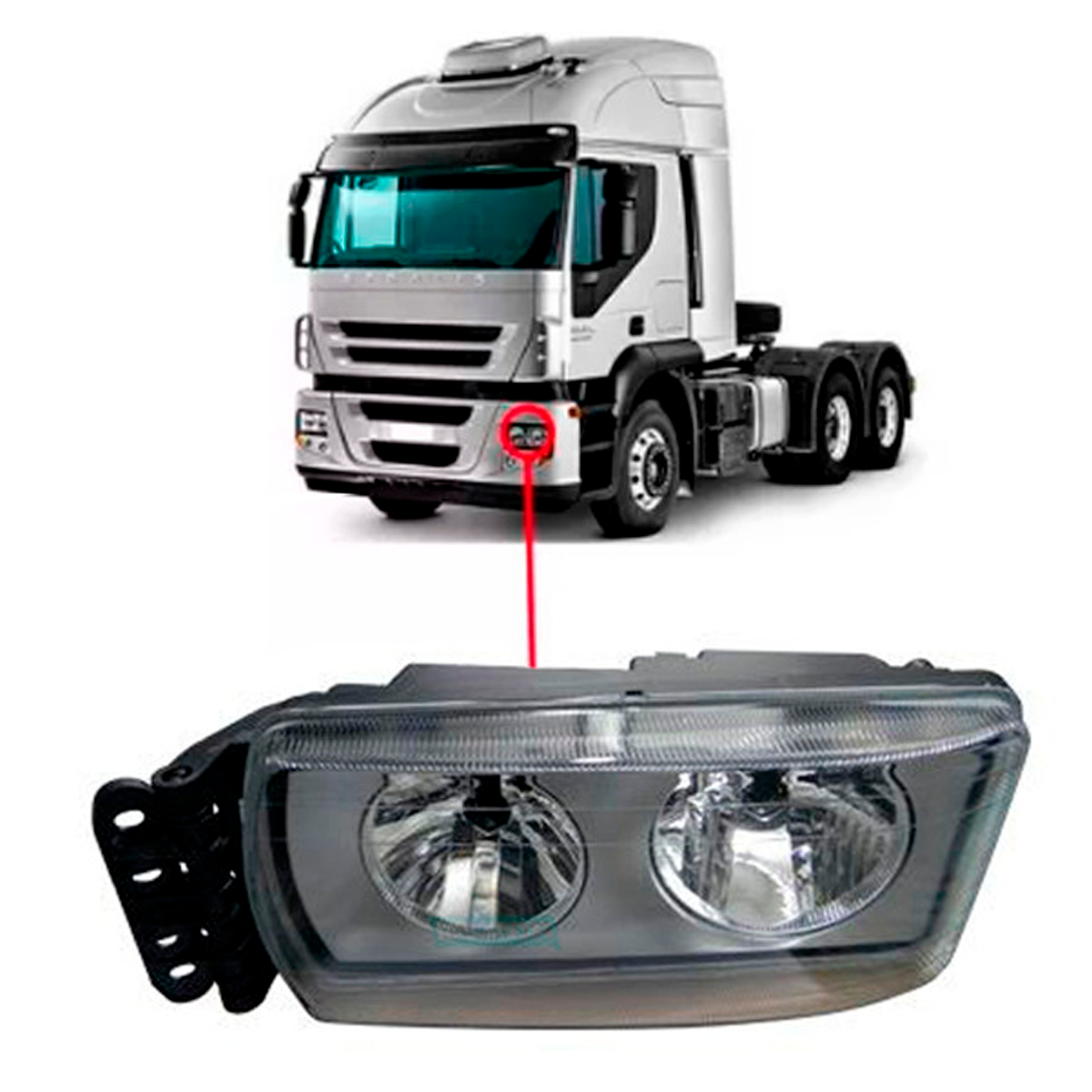 FAROL PRINCIPAL ESQ MASCARA CROMADA IVECO STRALIS TRAKKER TECTOR CURSOR 2010 EM 