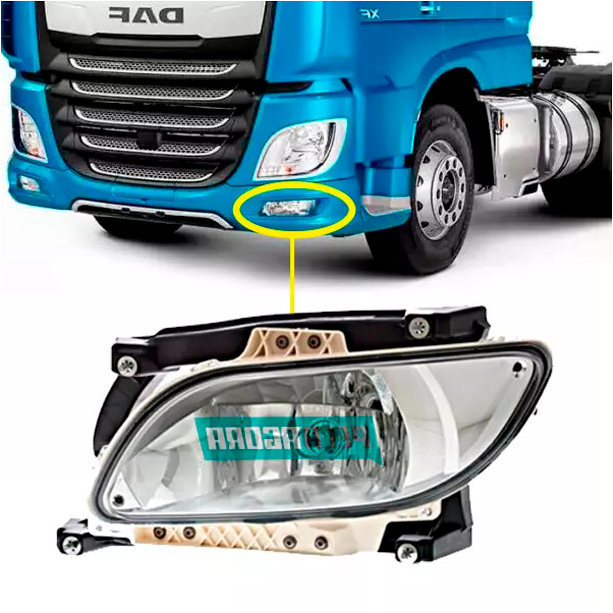FAROL AUXILIAR ESQUERDO DAF XF 2020... (1835886-1835884-2032701-C740016)