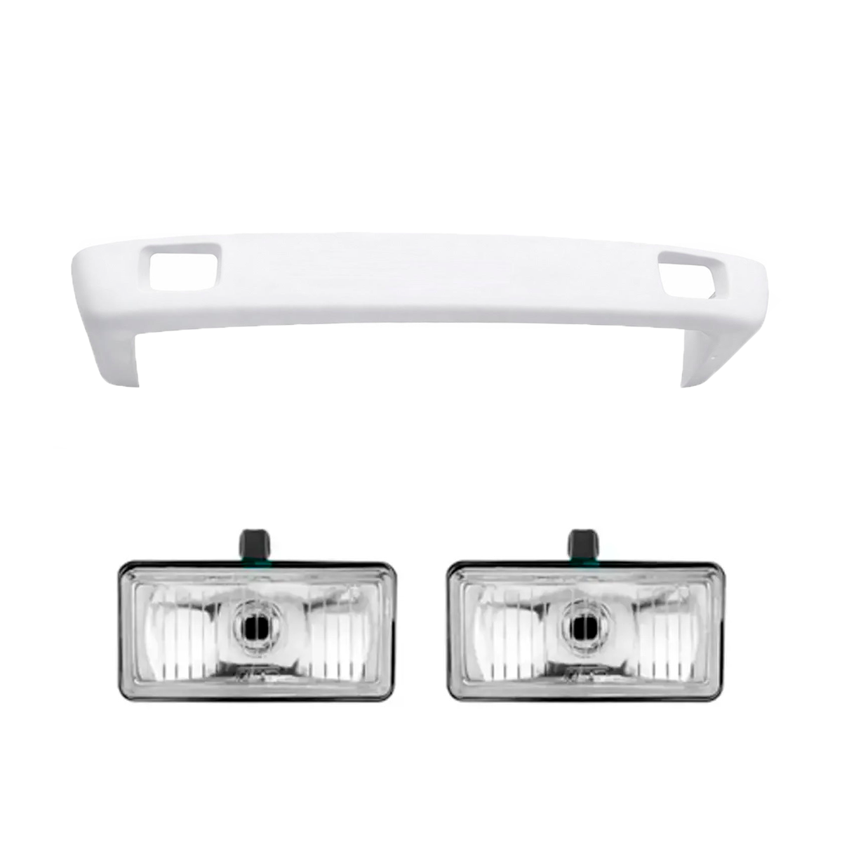KIT SPOILER E 2 FAROIS NEBLINA MB 1113 1313 1513 2013 2213 CARA PRETA FIBRA BRAN