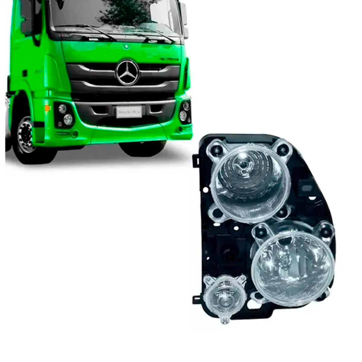 FAROL PRINCIPAL DIREITO MB ACTROS 2651 - 2017 A 2020 COMPLETO  (9438206861-KKZ03