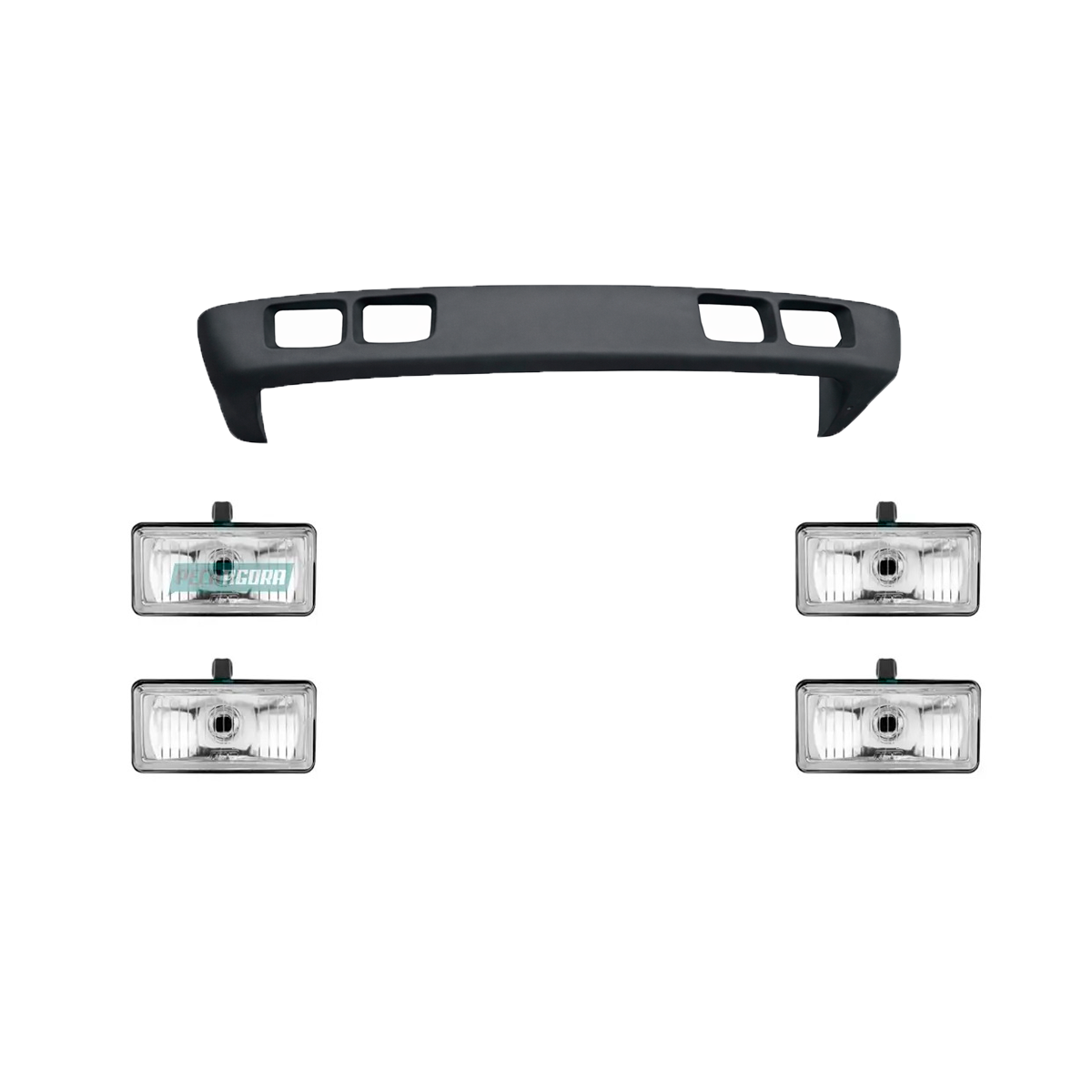 KIT SPOILER FIBRA PRETO COM FAROIS MB 1113 1313 1513 2013 2213 (K.AS3379P-424173