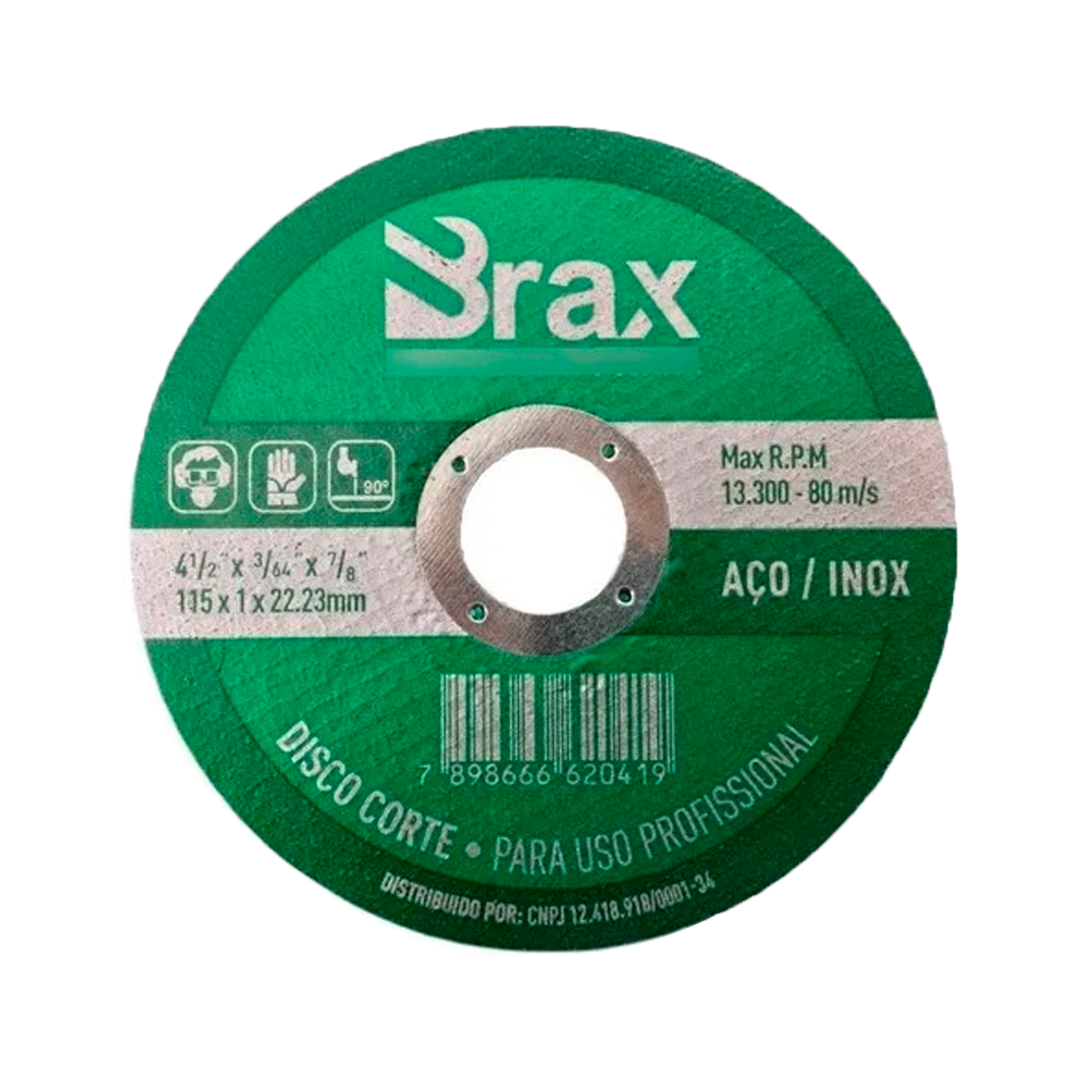 DISCO CORTE BRAX ACO INOX 4 1/2 115MM (A60T-BF)