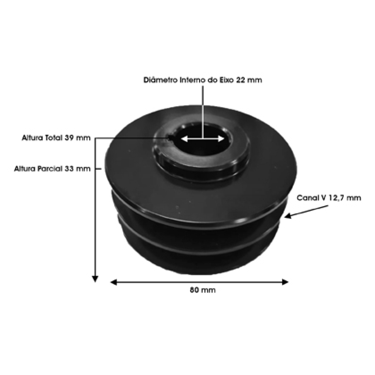 POLIA ALTERNADOR PRESTOLITE 24V 150A VEICULO MOTOR DIANTEIRO ( DUAS CANALETAS) 8