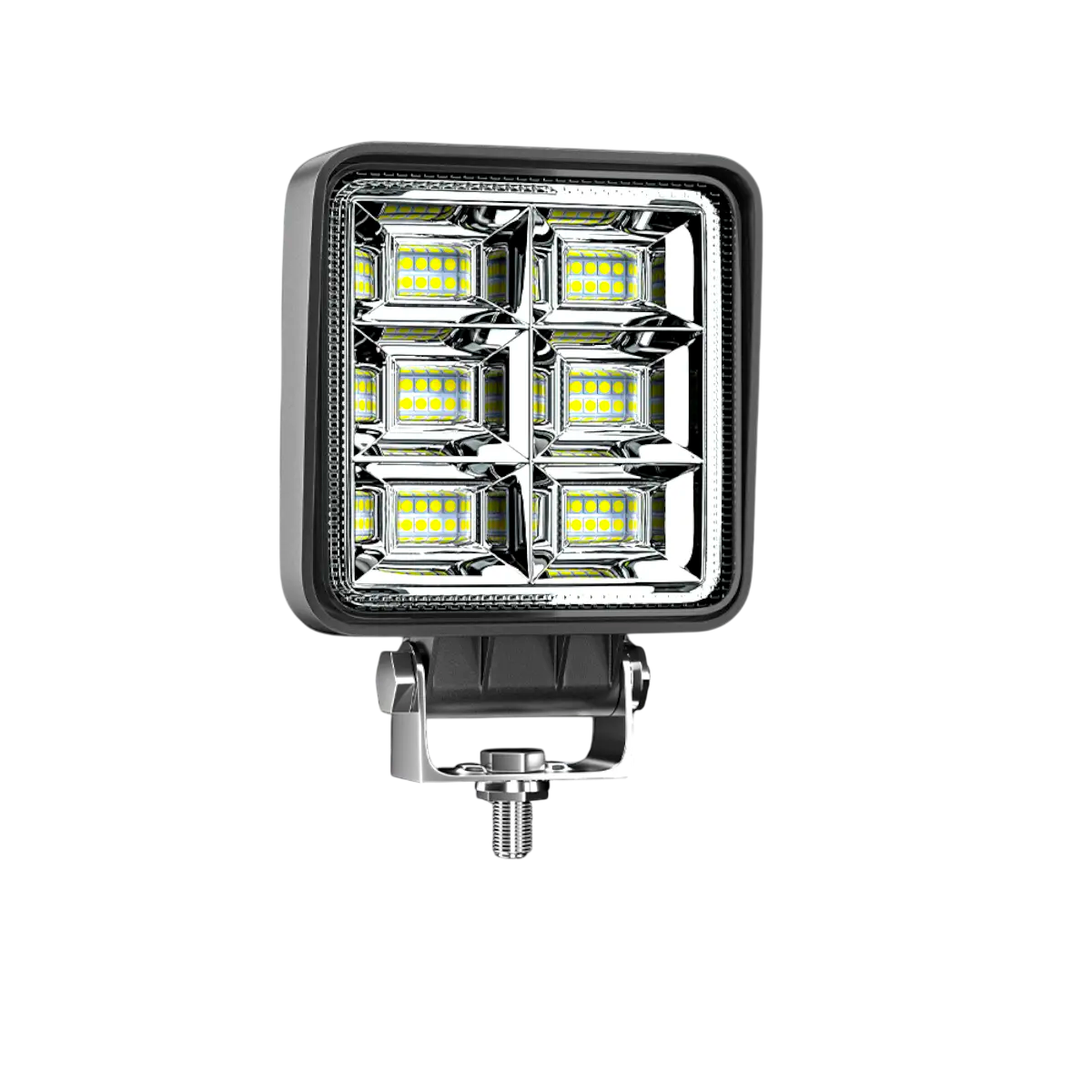 FAROL MILHA LED EXTRA FORTE 288W QUADRADO 10CM 12V 24V UNIVERSAL JIPES CARROS MO