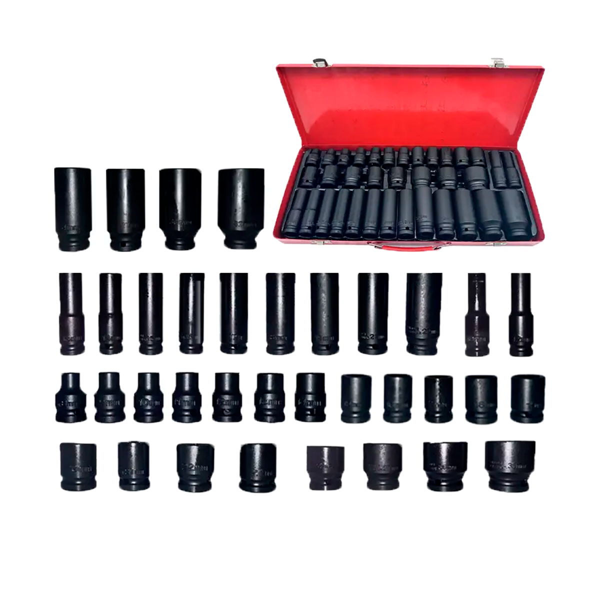 JOGO SOQUETE LONGO CURTO SEXTAVADO IMPACTO 1/2 8.32MM 35 PECAS (AL-036)