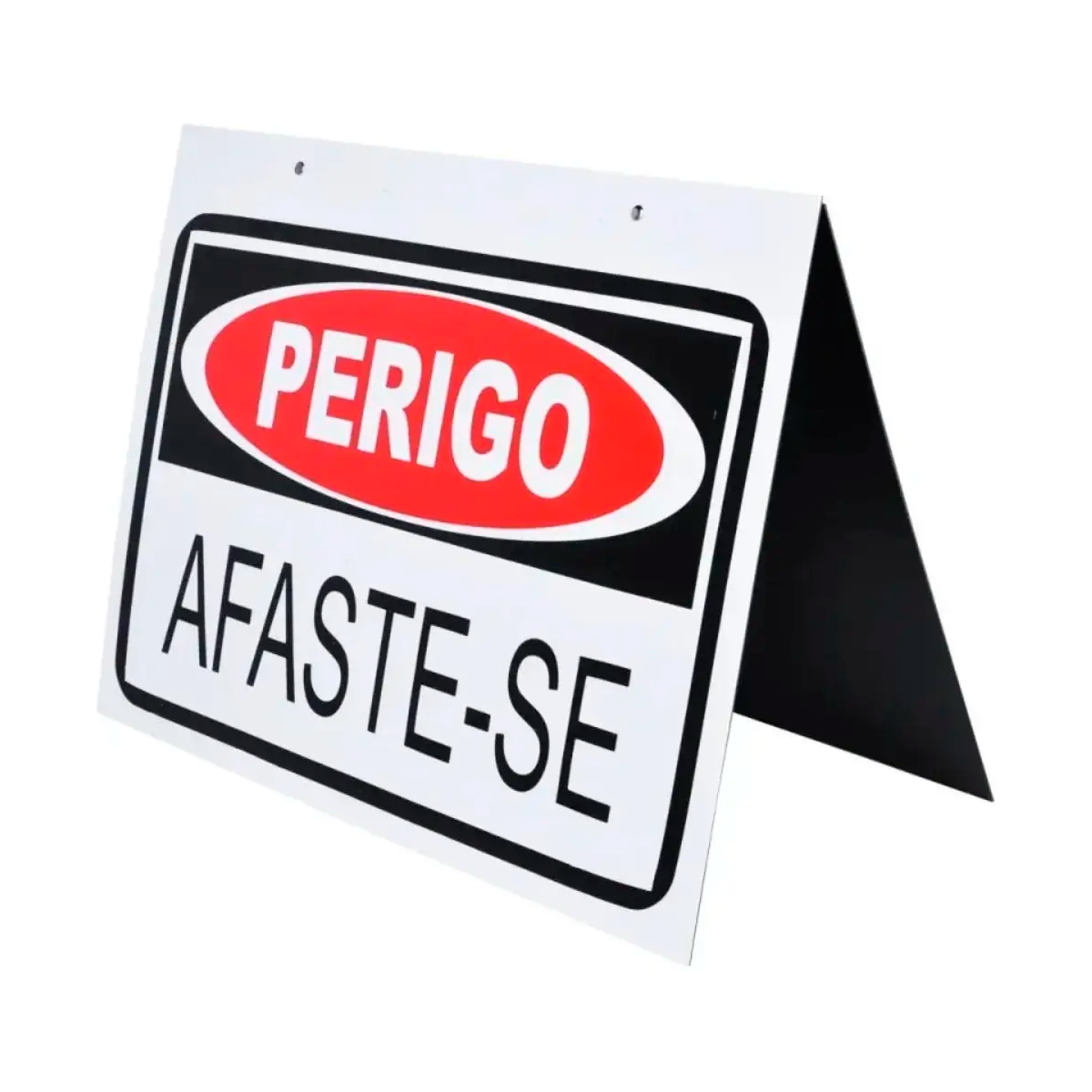 CAVALETE DUPLO AFASTE-SE PERIGO BRANCO 34X47 (34X47)