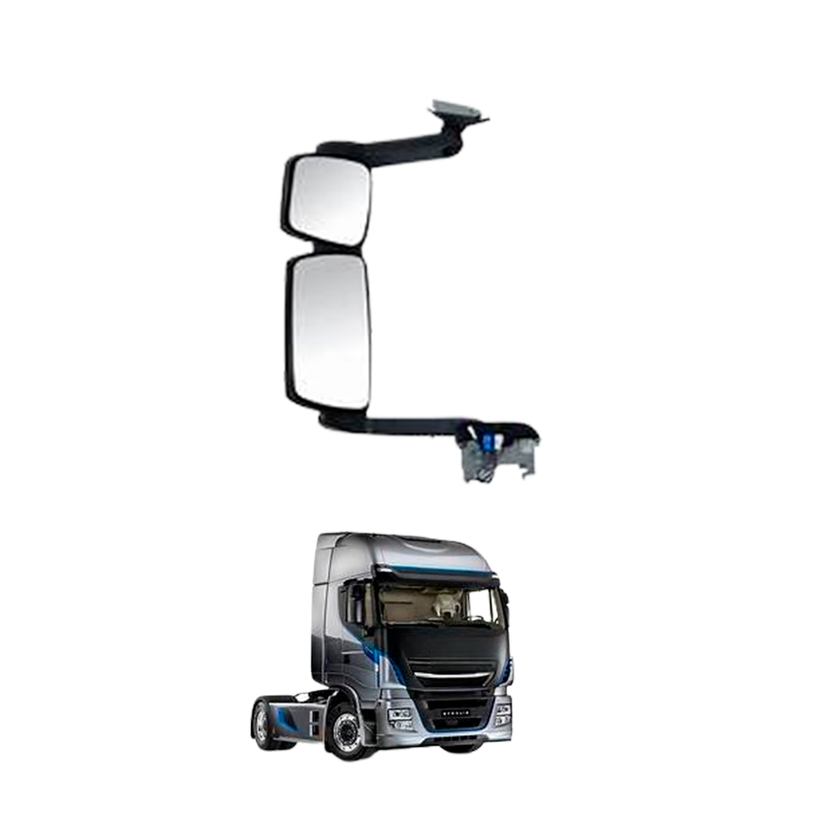  ESPELHO RETROVISOR NOVO STRALIS C/ DESEMB COMPLETO ELETRICO BRACO LONGO (V.5801