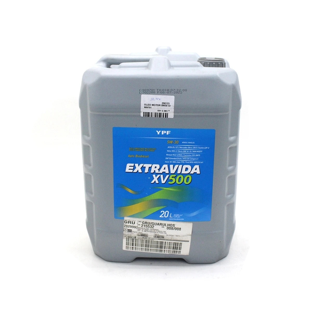 OLEO MOTOR 5W30 SINTETICO YPF EXTRAVIDA XV500 20L (MX0127-MX0129-23020-989781)