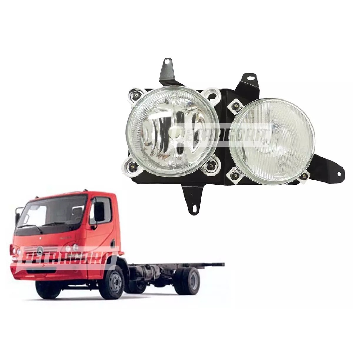 PAR FAROL PRINCIPAL MB ACCELO 715 915 2003 A 2007 MERCEDES BENZ ESQUERDO | DIREI