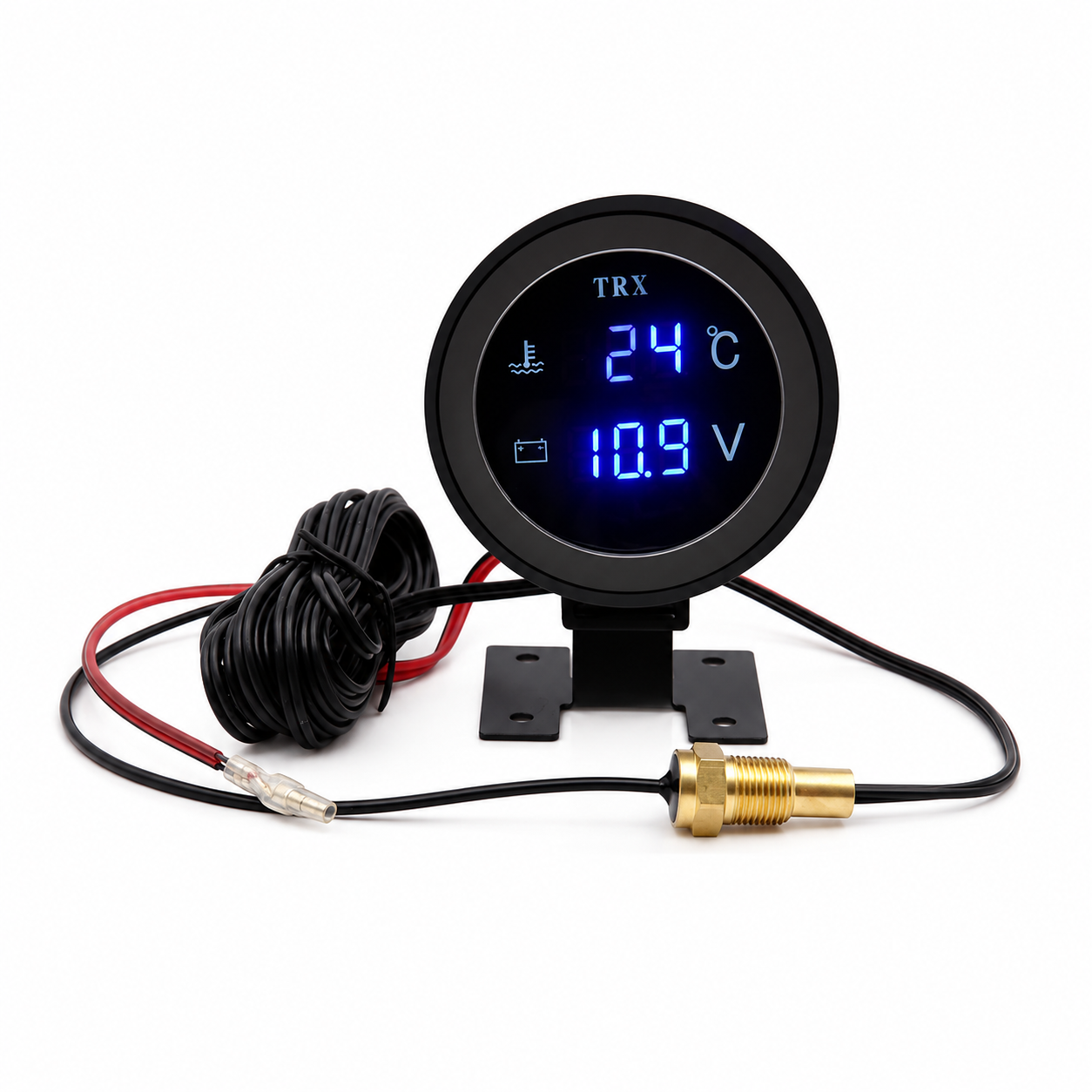 MARCADOR MC TEMPERATURA AUTOMOTIVO VOLTIMETRO UNIVERSAL 12V 24V LED AZUL (11010M