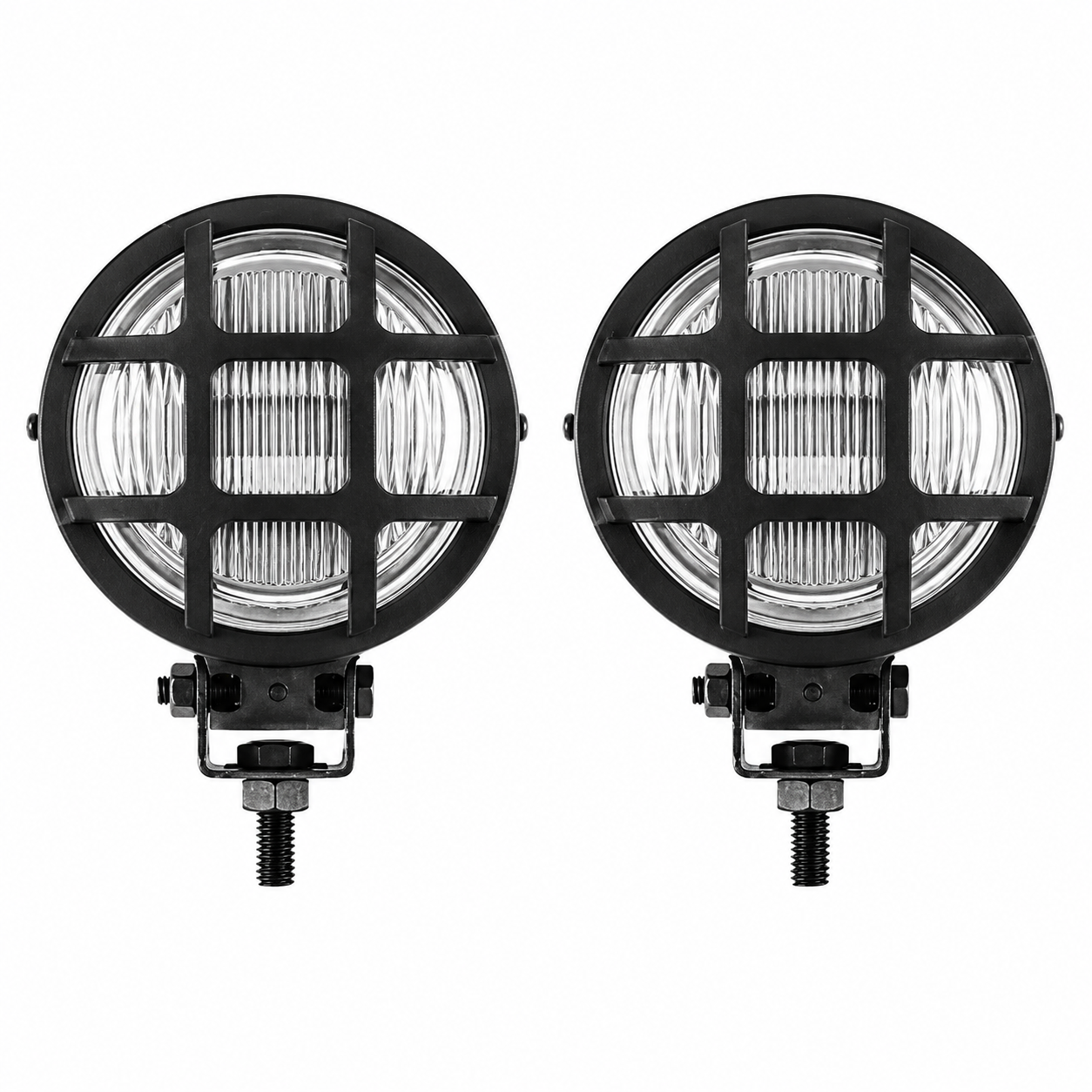 PAR FAROL MILHA REDONDO COM GRADE 92MM H3 UNIVERSAL ADAPTACAO (CX.F704G-ML0202**