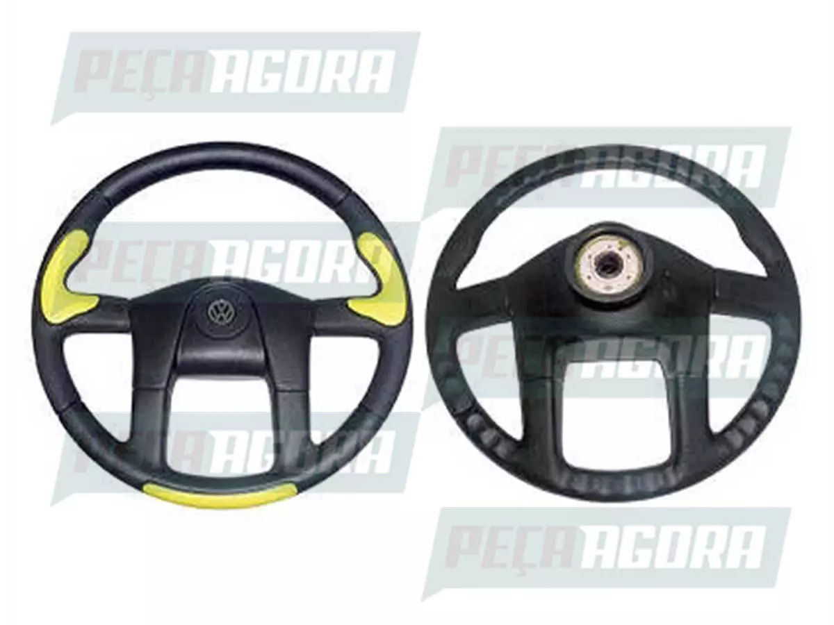 VOLANTE ESPORTIVO 445MM COM DETALHE VW TODOS EXCETO ONIBUS MOTOR DIANTEIRO VOLKS