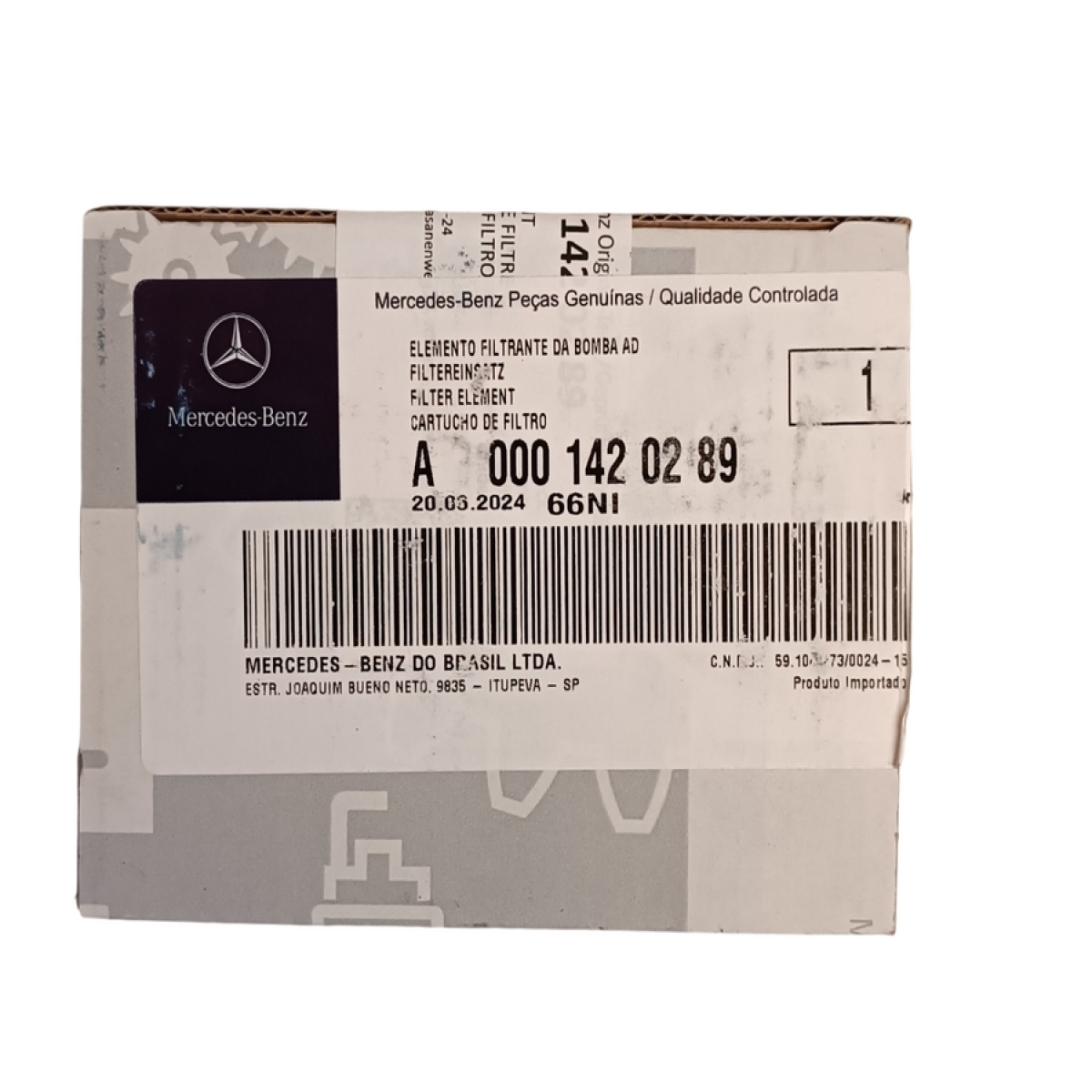 ELEMENTO FILTRANTE DA BOMBA MERCEDES-BENZ ACCELO 1016 2016 | DISTÂNCIA ENTRE EI