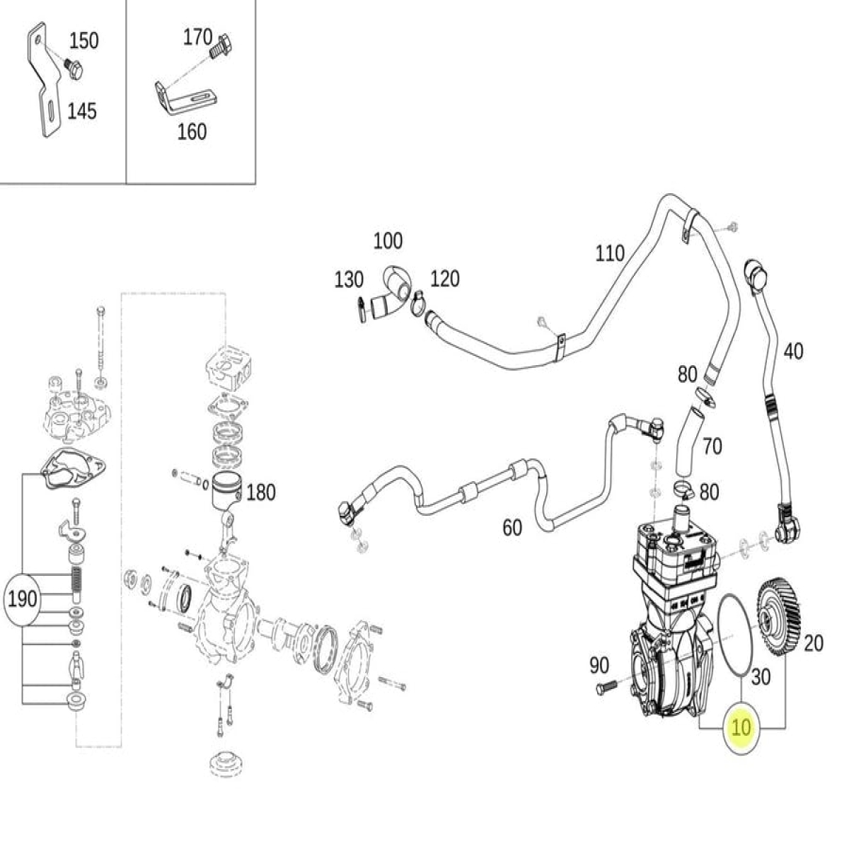 COMPRESSOR DE AR MERCEDES MERCEDES-BENZ 2423 2008 | TODAS AS VERSOES - MERCEDES-
