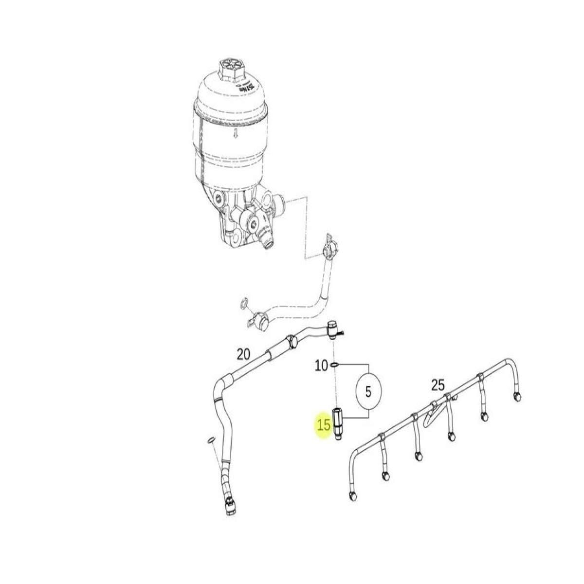 VALVULA DA GALERIA DE COMBUSTIVEL ATEGO ACCELO ATRON AXOR MERCEDES-BENZ 1215 C 1