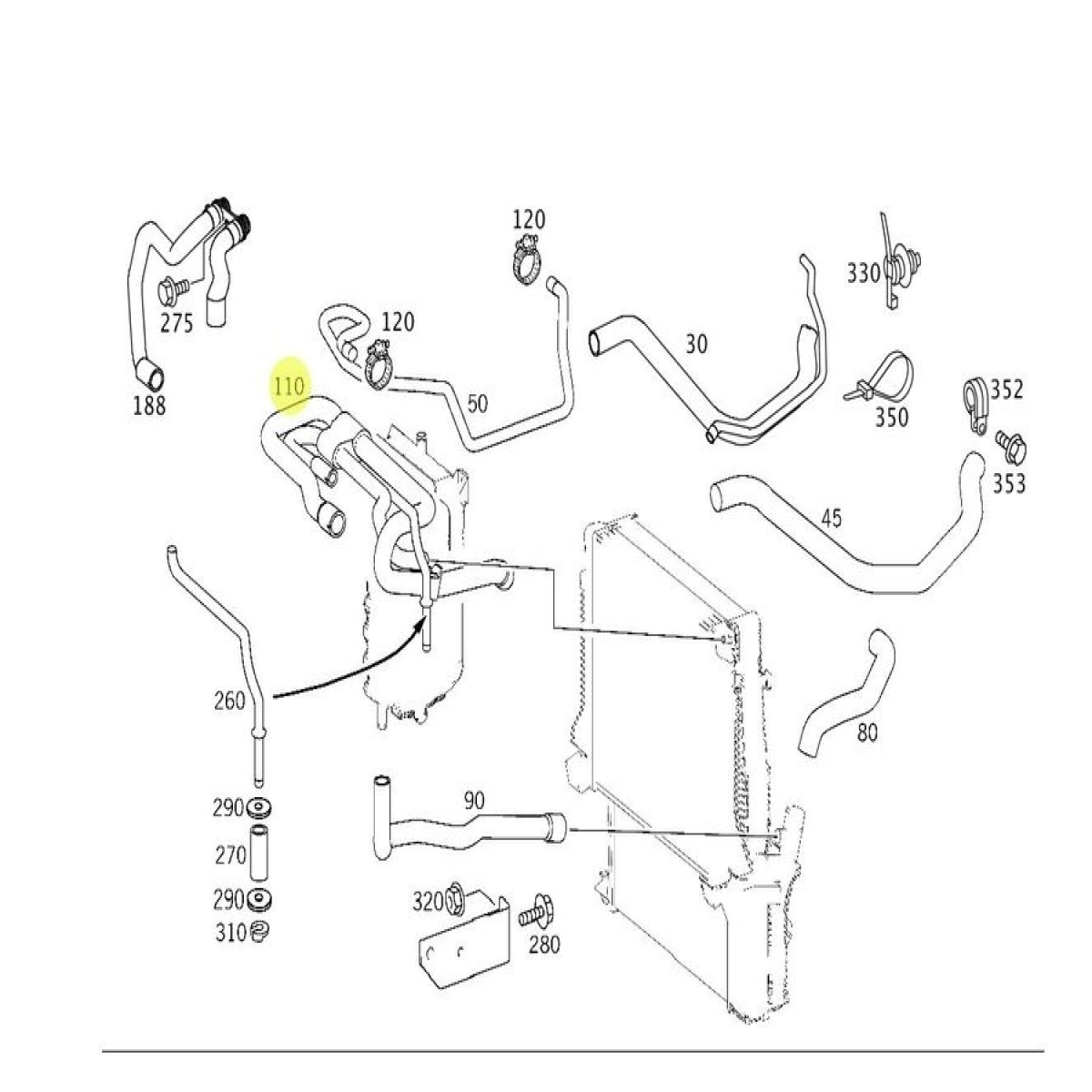 MANGUEIRA DA AGUA ATEGO 2425 2426 2428 2429 MERCEDES-BENZ 2423 2008 | TODAS AS V