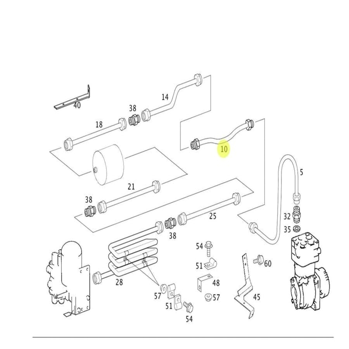 MANGUEIRA FLEXIVEL COMPRESSOR AR MERCEDES-BENZ 1215 C 2003 | TODAS AS VERSOES - 