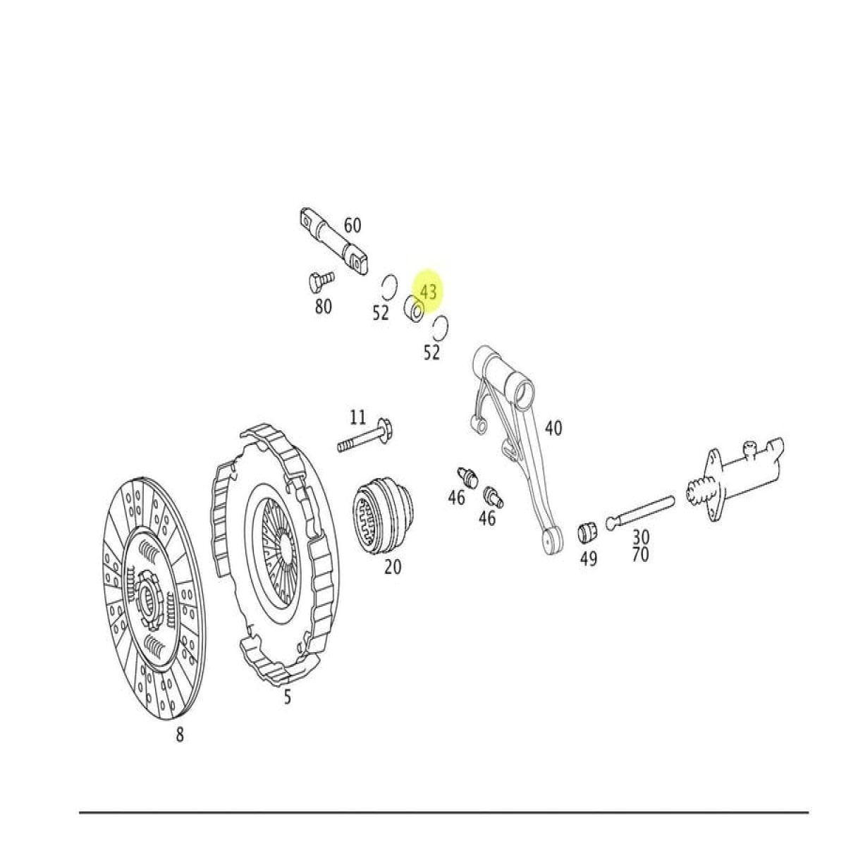 BUCHA EIXO GARFO EMBREAGEM MERCEDES-BENZ 1634 LS 2003 | TODAS AS VERSOES - MERCE