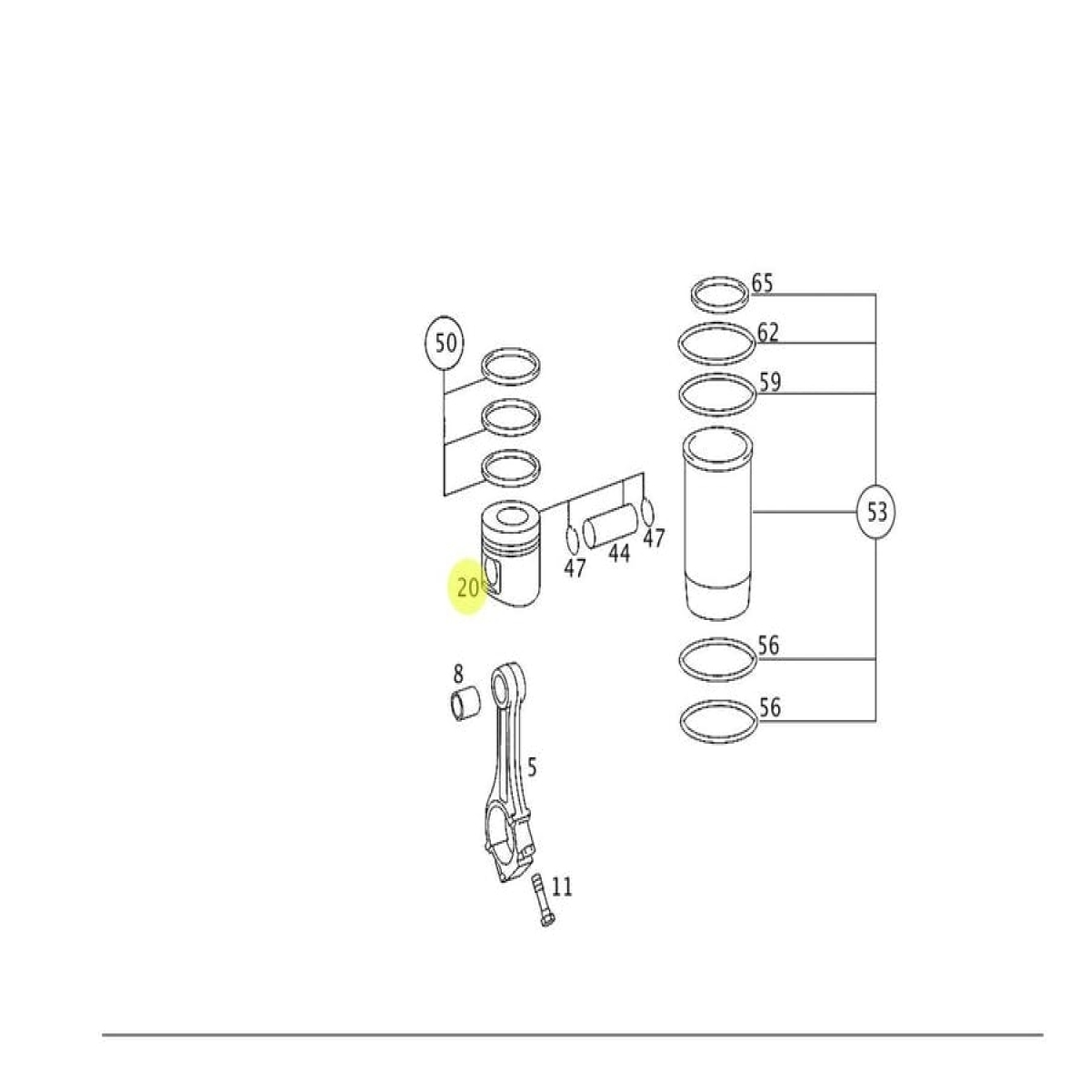 PISTAO DO MOTOR OM 460 LA MERCEDES-BENZ ACTROS 2546 LS 2020 | DISTÂNCIA ENTRE E