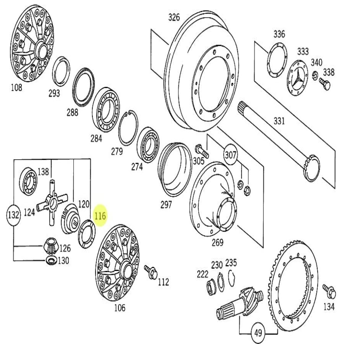 CAIXA 2 ARRUELA PLANETARIA MERCEDES BENZ L 1313 1513 2013 2213 O 362 (CX.6743530