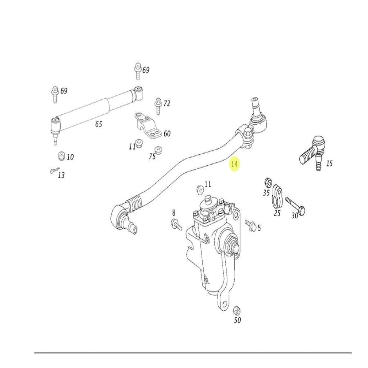 BARRA DE DIRECAO MERCEDES-BENZ ACCELO 1016 2016 | DISTÂNCIA ENTRE EIXOS 3700 MM