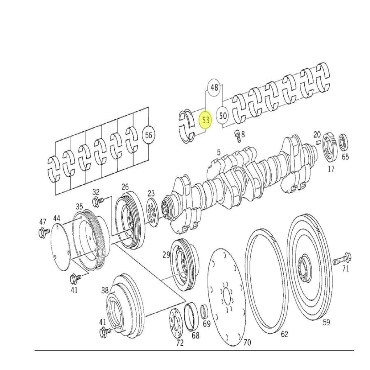 JOGO DE BRONZINA CENTRAL MOTOR OM457LA OM460LA MERCEDES-BENZ 1634 LS 2006 | OM 4