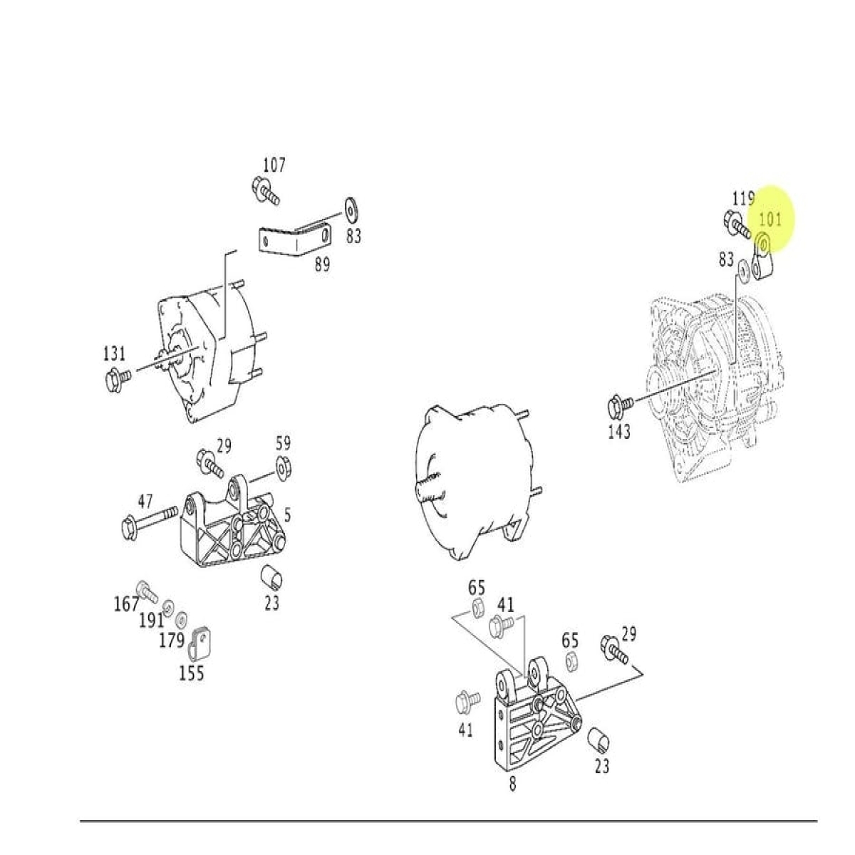 CAIXA 2 SUPORTE ALTERNADOR ORIGINAL MB MOTOR 457 904 906 TODOS (CX.9061841140**2