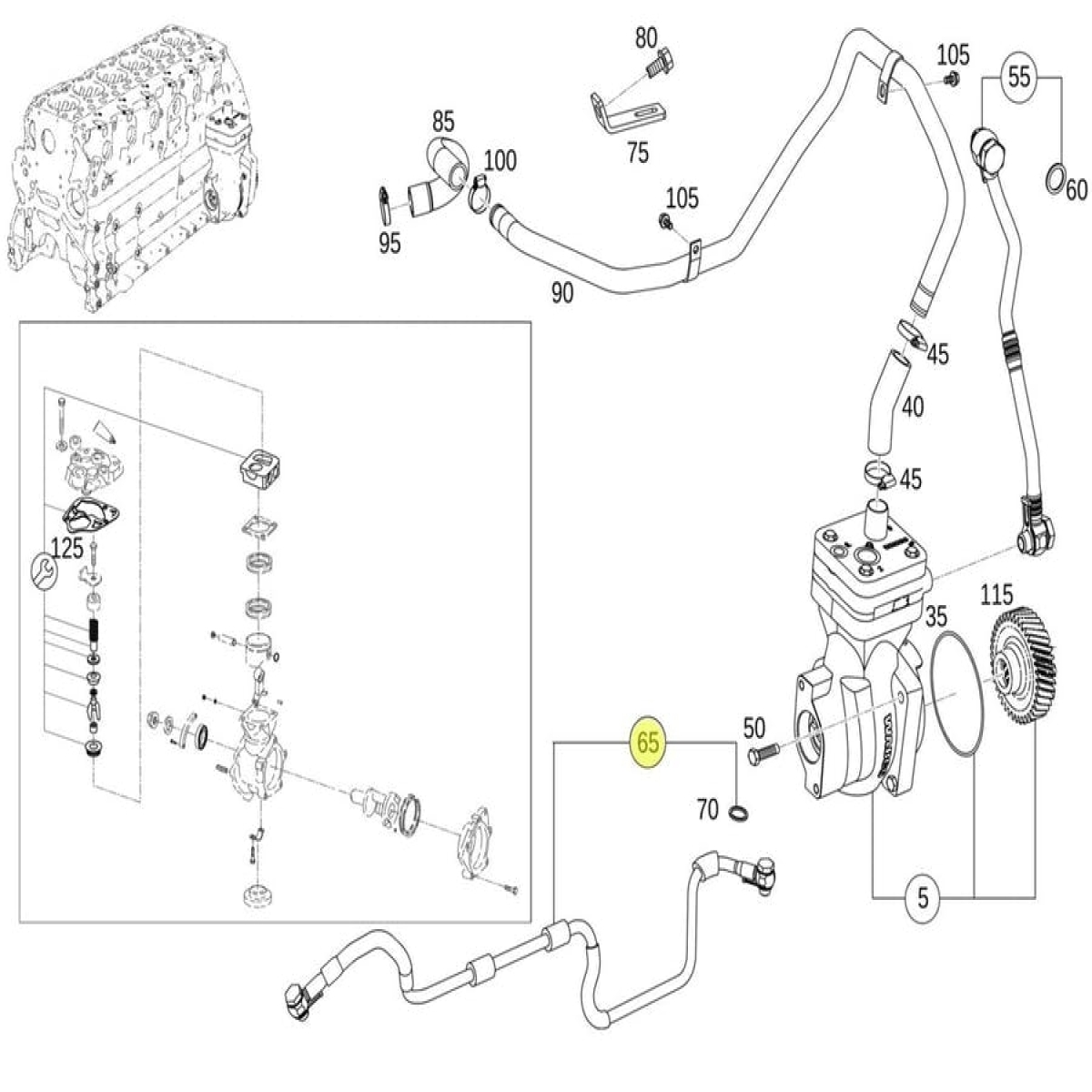 TUBO REFRIGERACAO AGUA MERCEDES-BENZ 2423 2008 | TODAS AS VERSOES - MERCEDES-BEN