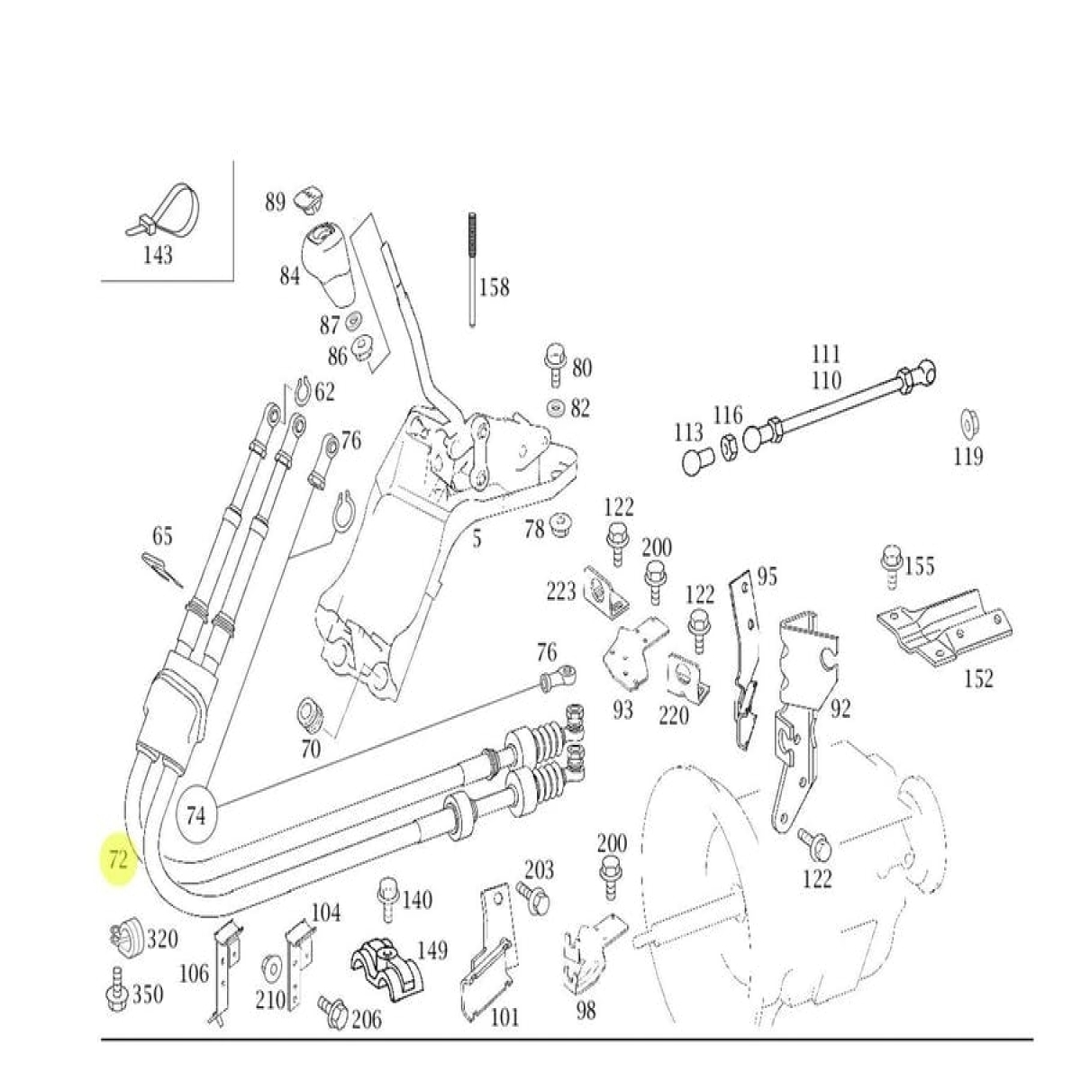 CABO COMANDO CÂMBIO MERCEDES MERCEDES-BENZ ACCELO 1016 2016 | DISTÂNCIA ENTRE 