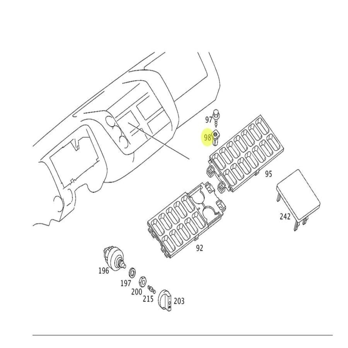 CLIP DO INSTRUMENTO COMBINADO MB MERCEDES BENZ (0099881178)