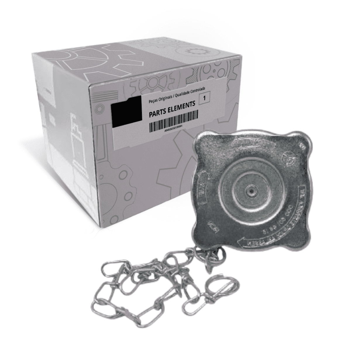 CAIXA 2 TAMPA RADIADOR MODERNO COM CORRENTE MB MERCEDES BENZ 1113 (CX.5014615**2