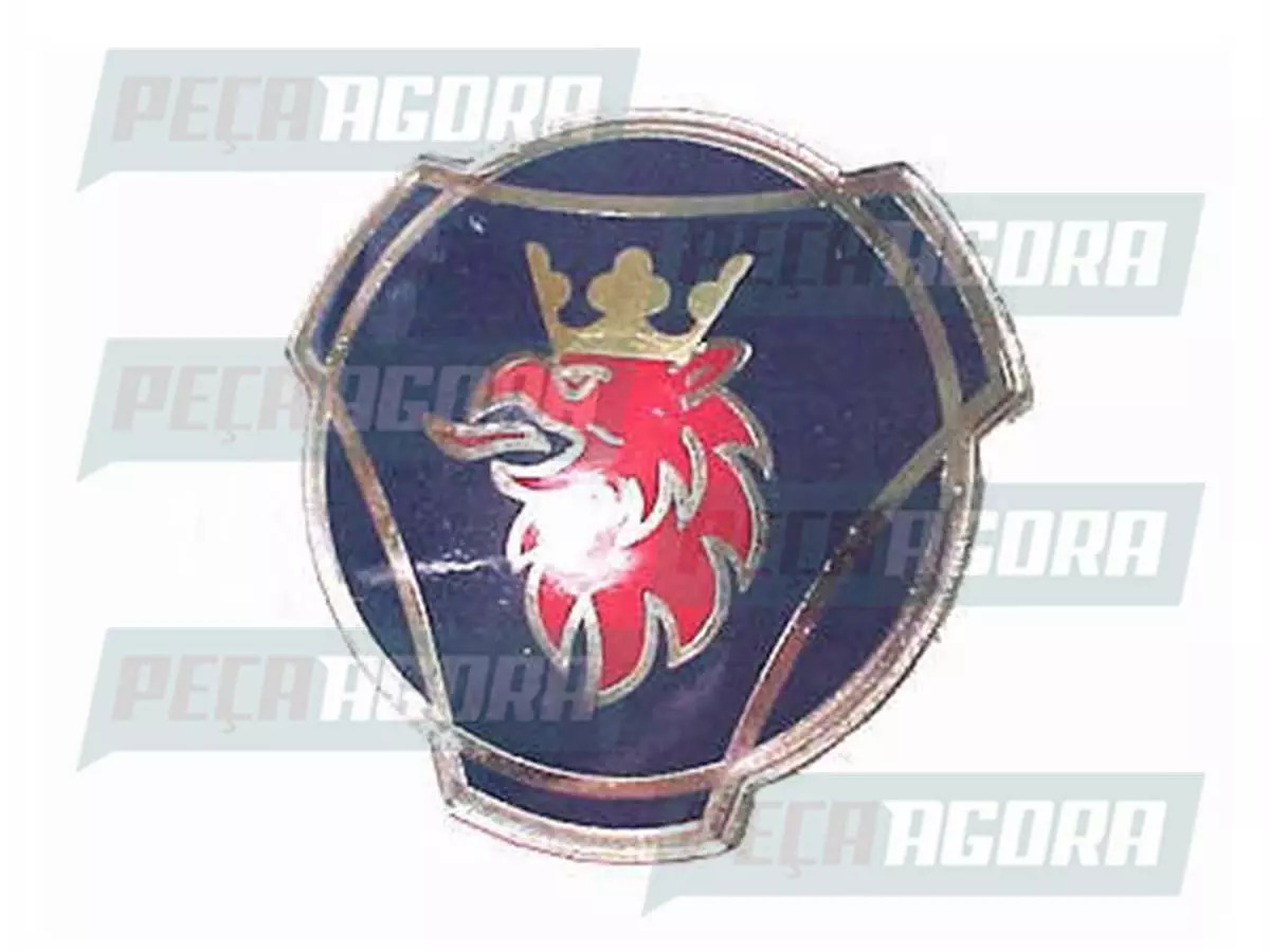EMBLEMA CAPO METAL COM PORCA PARA SCANIA 124 SERIE 4  (1401610-METAL)