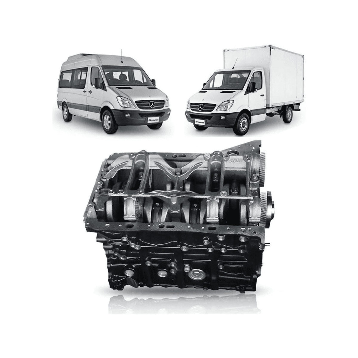 MOTOR PARCIAL OM651 MB SPRINTER 311 / 313 / 314 / 411 / 413 / 415 / 416 / 515 /
