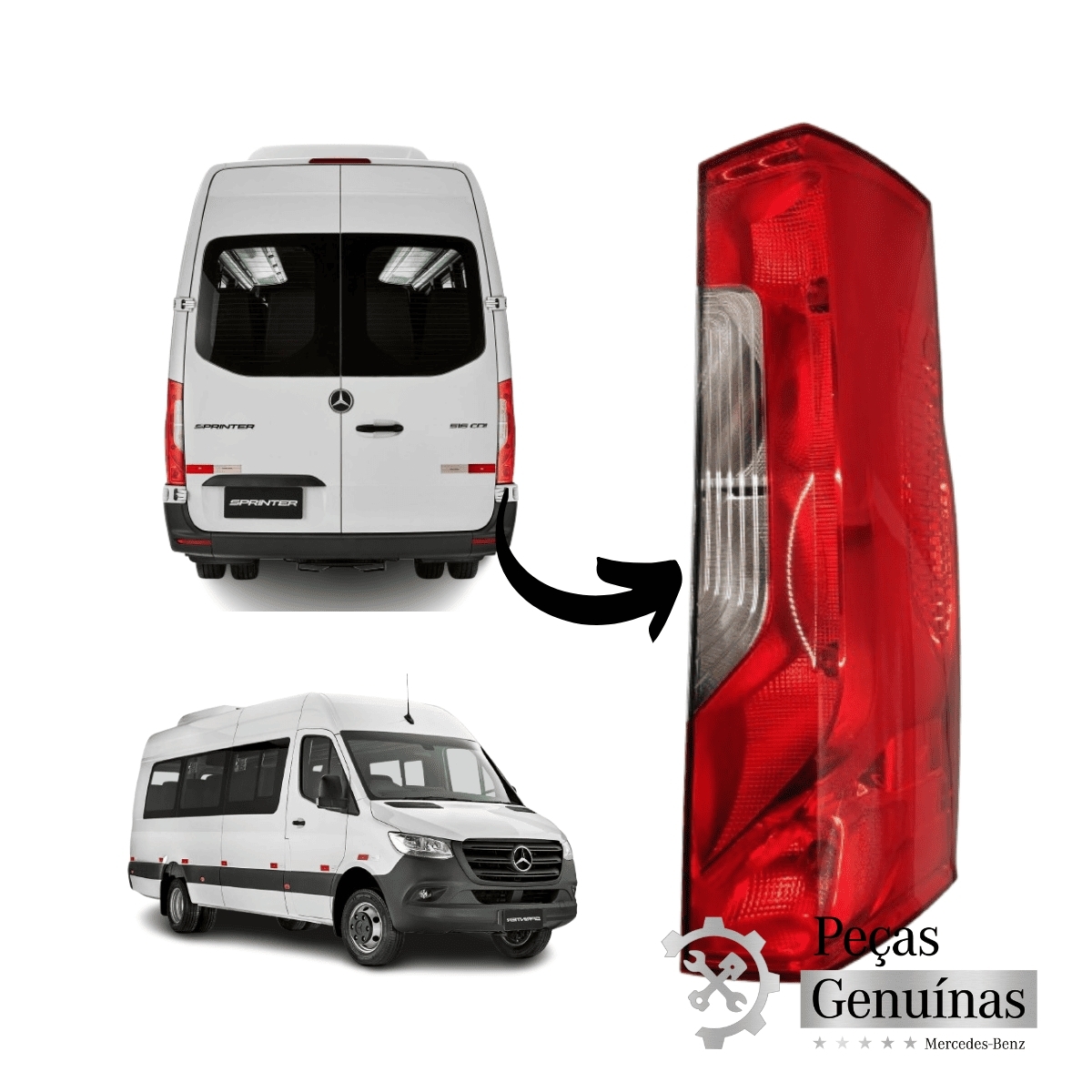 LANTERNA TRASEIRA LADO DO PASSAGEIRO MB SPRINTER 315 / 417 / 517 2023 A 2025 (9