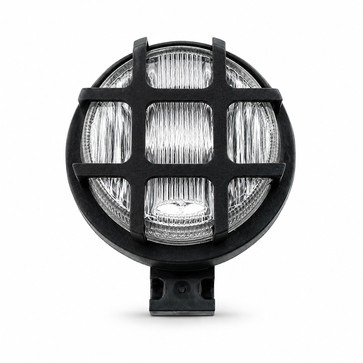 KIT 4 FAROIS 4 LAMPADAS MILHA REDONDO COM GRADE H3 12V PK 22S UNIVERSAL (K.ML020