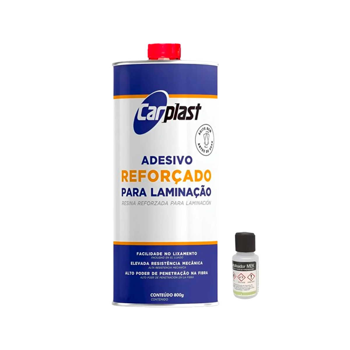 ADESIVO PARA LAMINACAO - RESINA PARA FIBRA DE VIDRO 800GR CARPLAST (12.030.33)