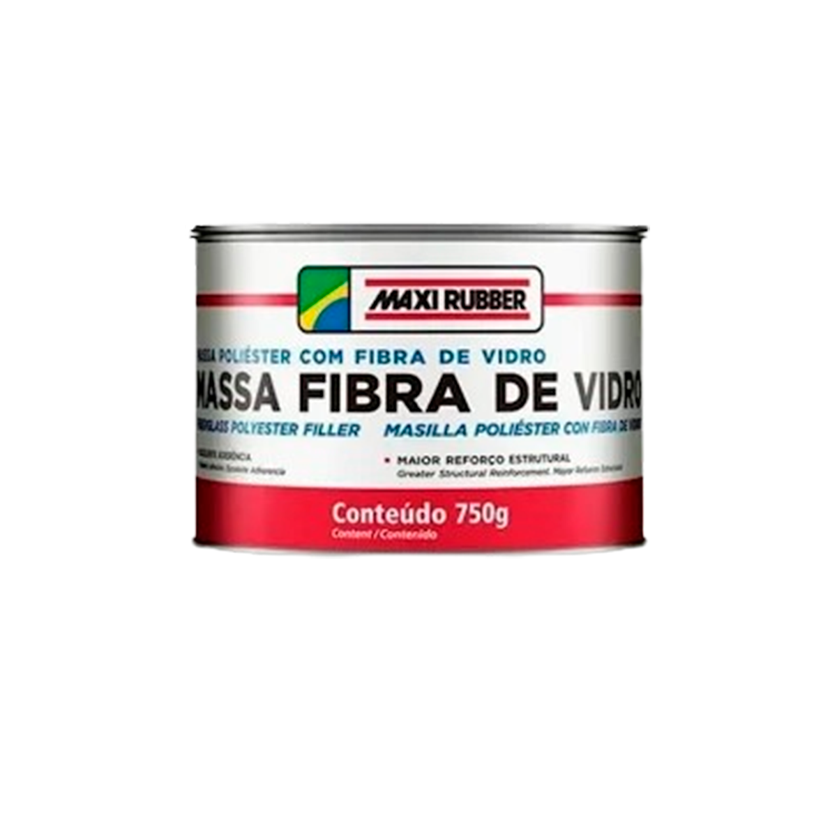 MASSA POLIESTER COM FIBRA DE VIDRO 750GR COM CATALISADOR ( 12.030.34)