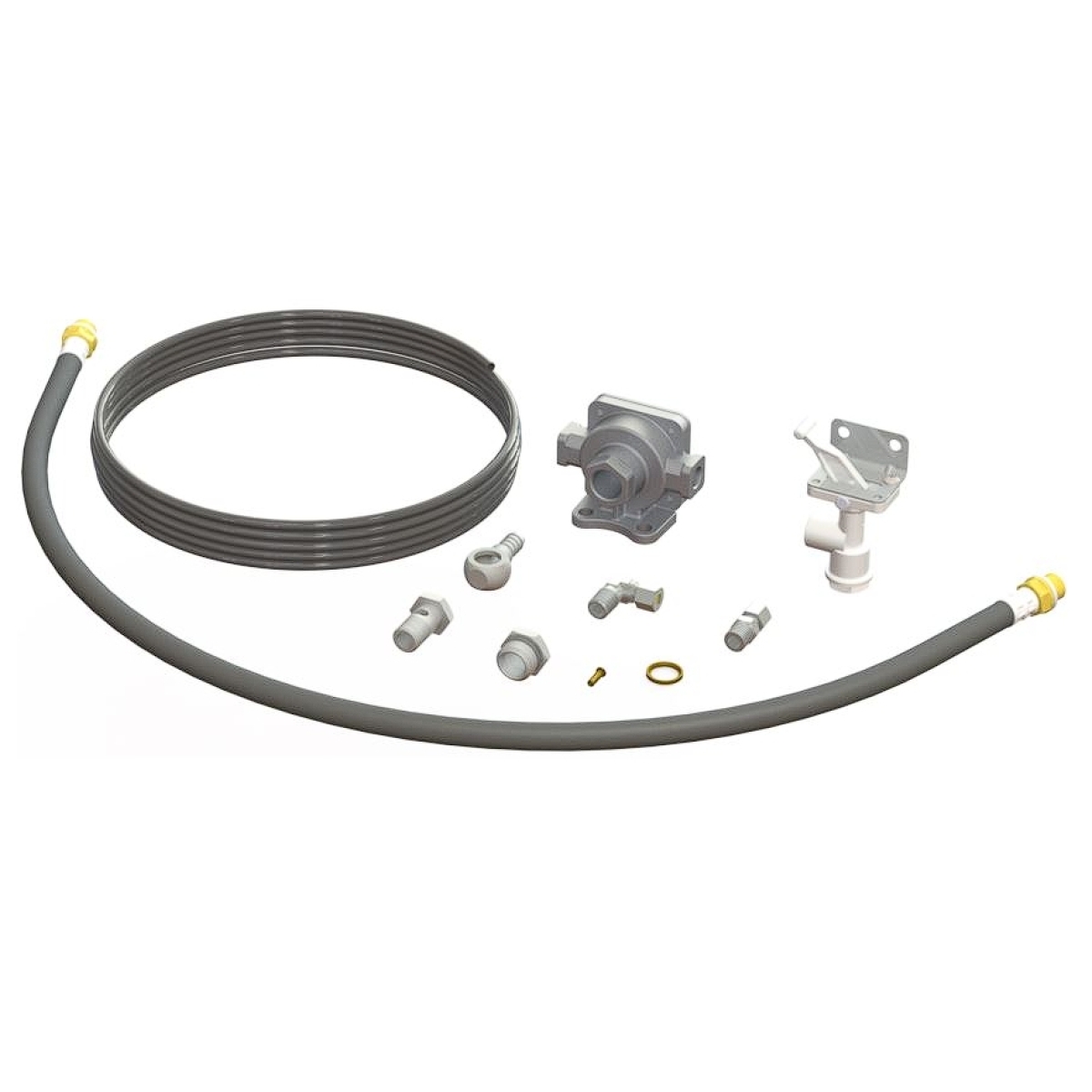 KIT INSTALACAO FREIO AR COM ESTACIONARIO MB 1113 1313 1513 1519 2013 TUBO 1/4X1/