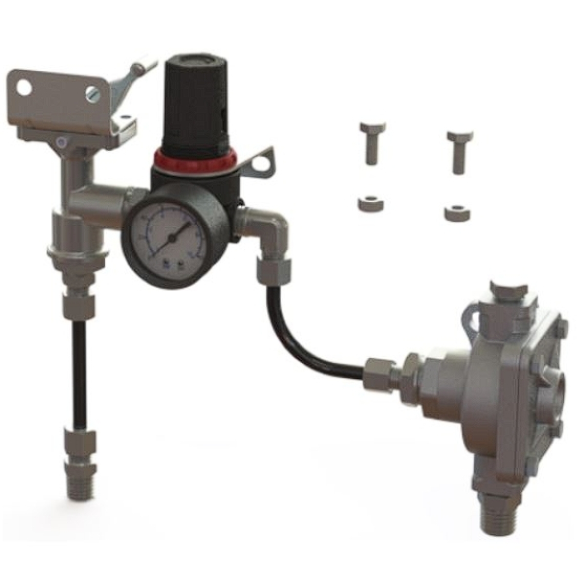 KIT INSTALACAO SUSPENSOR SEGUNDO EIXO DIRECIONAL DSR TUBO 1/4 POL VÁLVULA TIC T