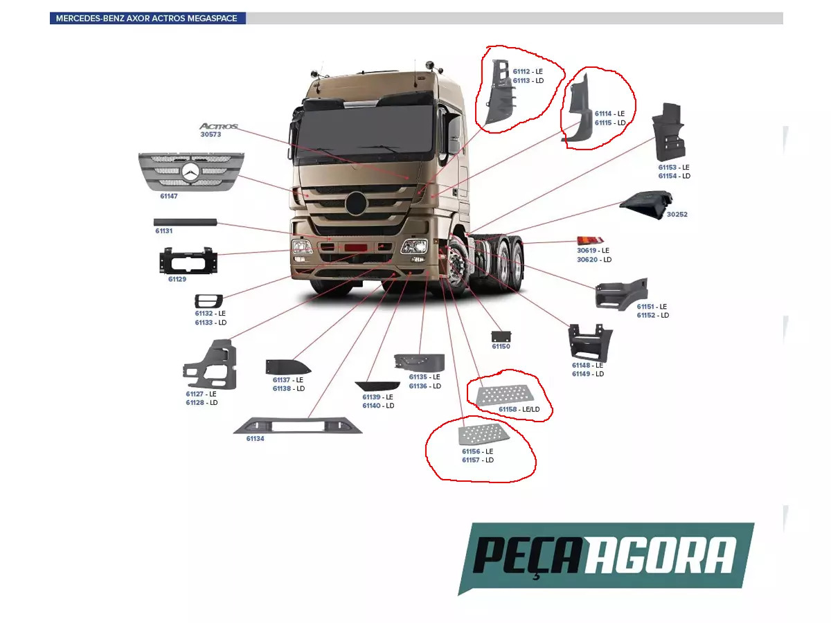 CONJUNTO PECAS ACABAMENTO ACTROS (CONJ.ACTROS)