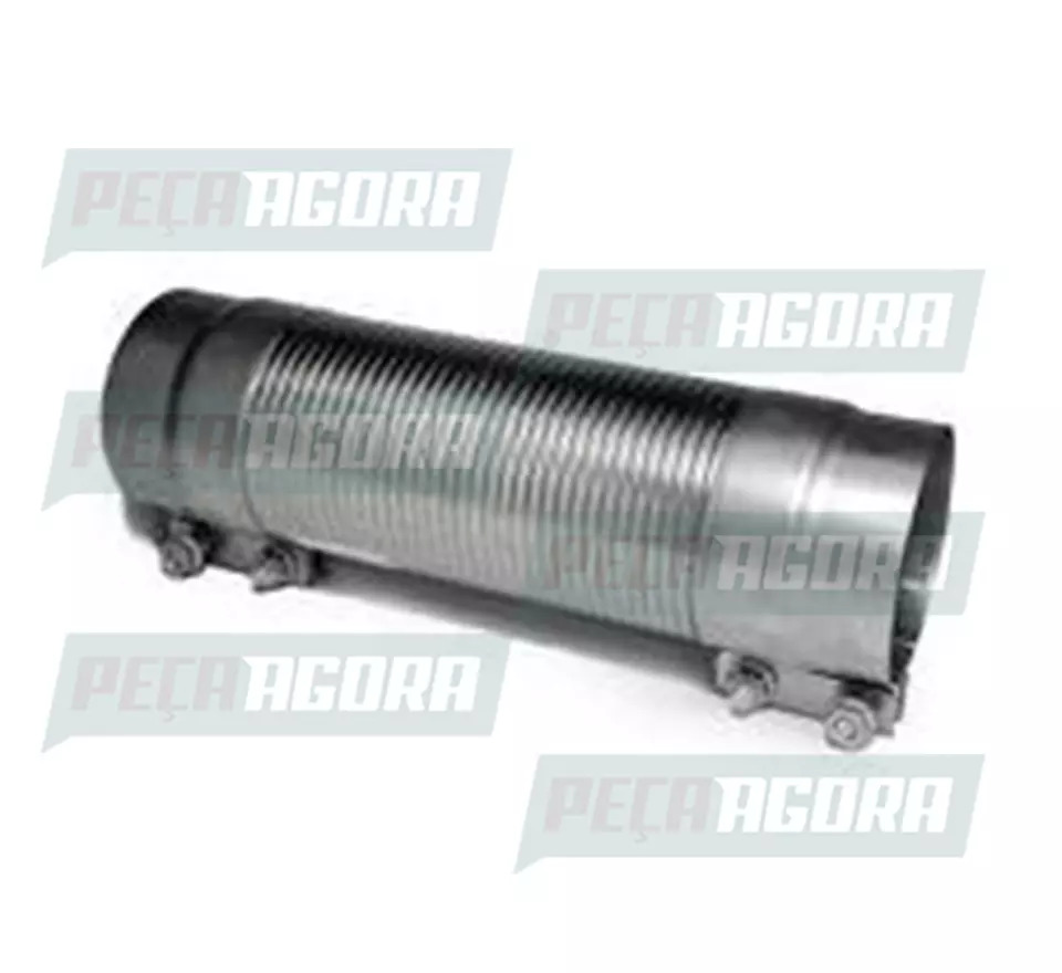 TUBO FLEXIVEL ESCAPAMENTO 4''X350MM INOX MB 2423 OF1417 COM ABRACADEIRA ZINCADO 