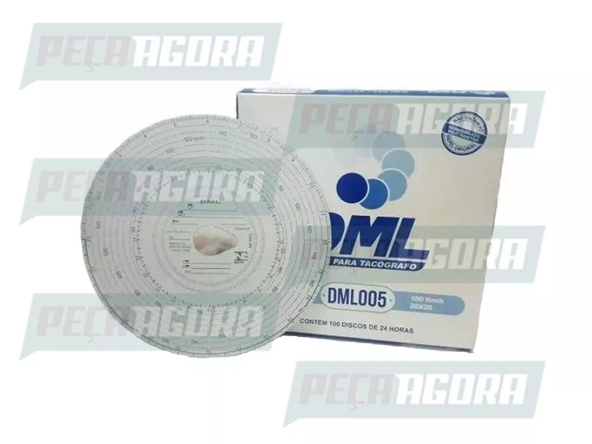 DISCO TACOGRAFO DIARIO 180KM 20X20 CAMINHÕES ONIBUS VANS (DML005)