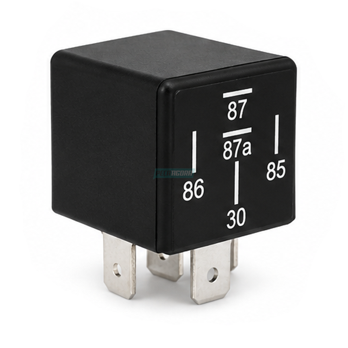 RELE AUXILIAR 5 TERMINAIS REVERSOR UNIVERSAL 40 30A 24V COM SUPORTE (RELE-DNI021