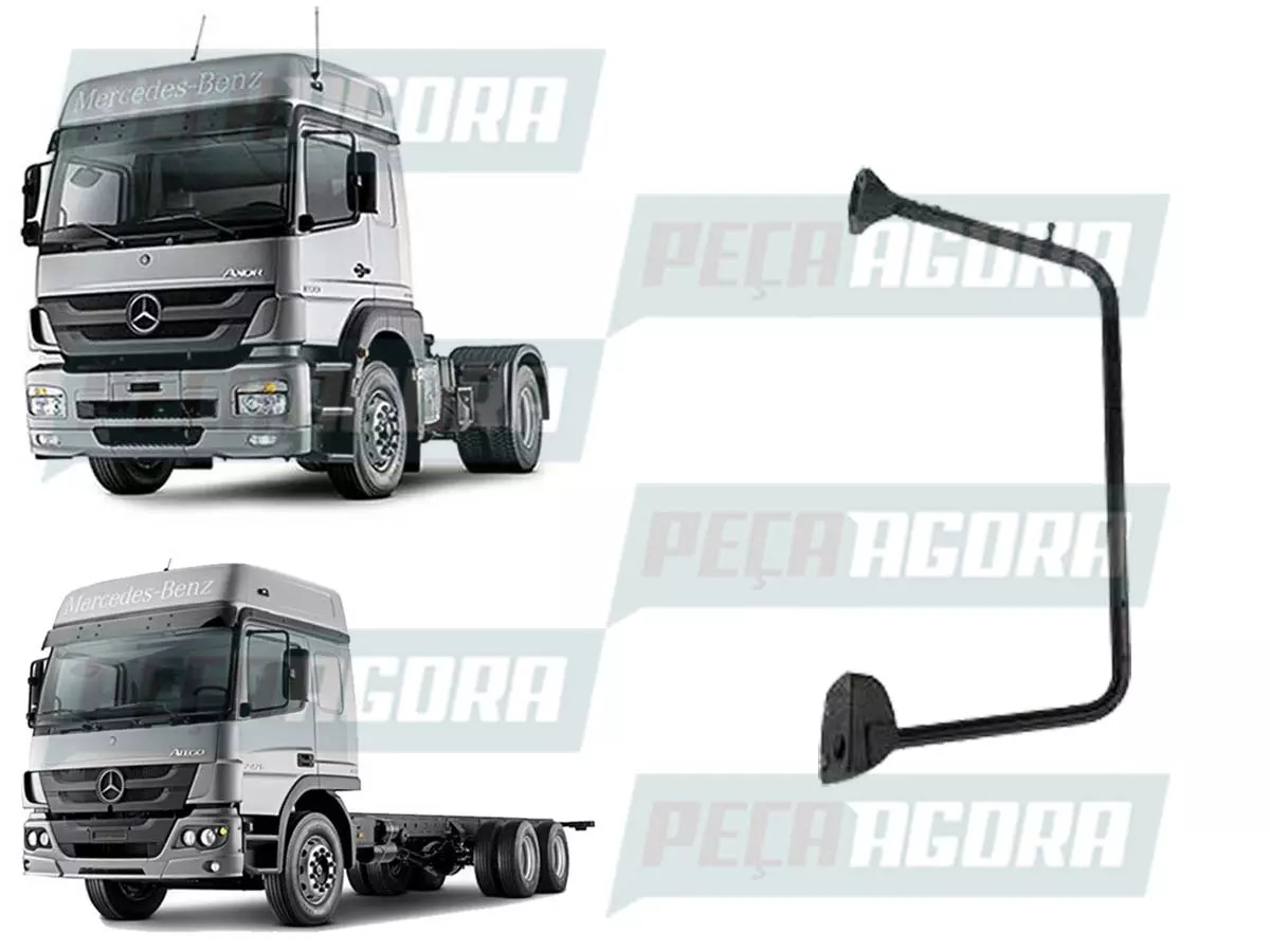 BRACO ESPELHO RETROVISOR DIREITO COM AUXILIAR MB AXOR ATEGO MERCEDES BENZ LD (31