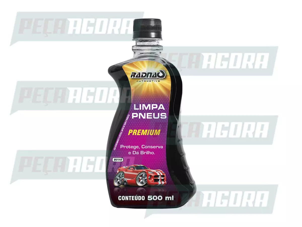 CAIXA COM 10 LIMPA PNEUS PREMIUM RADNAQ PRETINHO 500ML (CX.RQ8090**10)