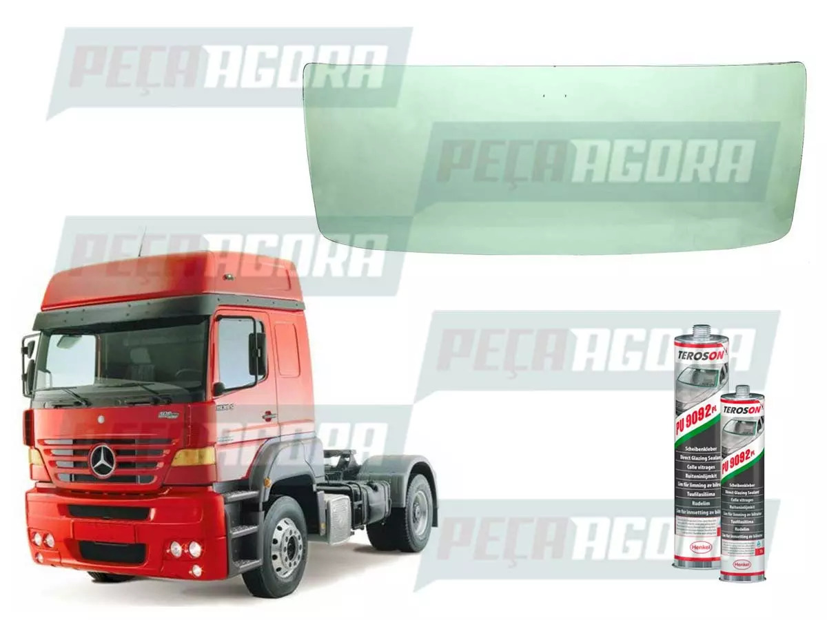 KIT PARABRISAS COLA VIDRO MB ATEGO AXOR 1938 1944 CARA CHATA 98 EM DIANTE MERCED